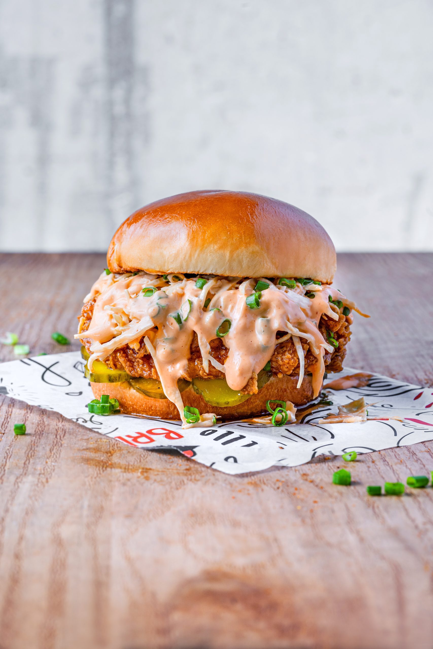 Buffalo chicken slider with slaw